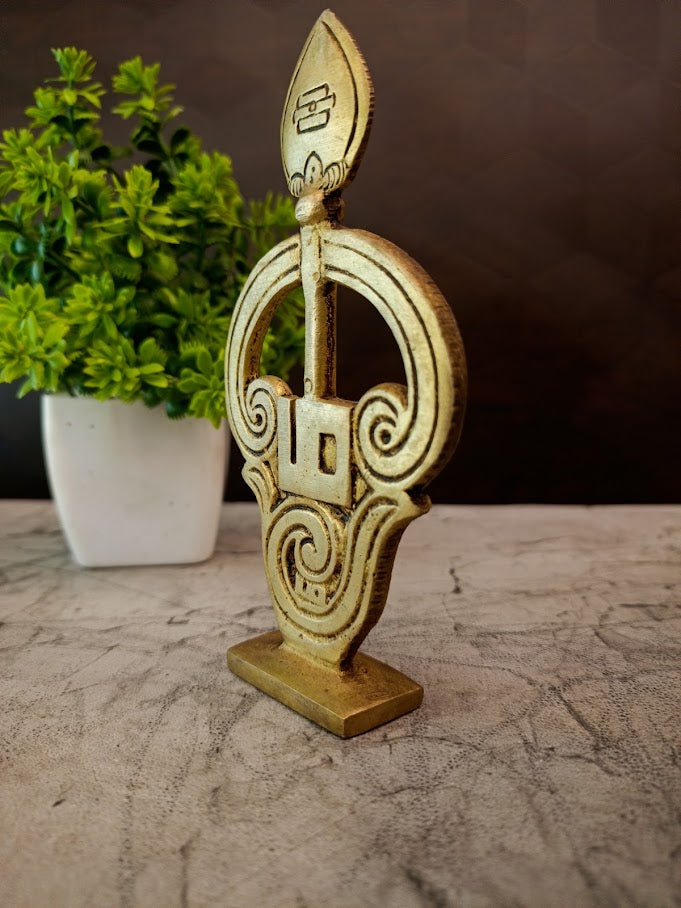 Premium Brass Om Vel | Sacred Kartikeya Spear with Pranava Mantra for Vastu & Protection