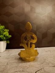 Premium Brass Om Diya with Vel | Sacred Murugan Vel Deepam for Vastu, Wisdom & Absolute Victory