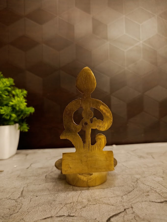 Premium Brass Om Diya with Vel | Sacred Murugan Vel Deepam for Vastu, Wisdom & Absolute Victory