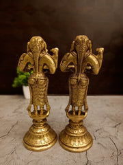 Authentic Brass Paavai Vilakku Pair | Traditional Deepalakshmi Diya Set for Vastu & South Indian Entryway Decor