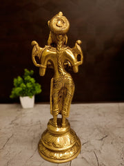 Classic Brass Deepalakshmi Pavai Vilakku | Authentic Lotus Base Diya for Vastu & South Indian Altar Decor