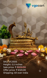 Premium Brass Lord Padmanathar Statue | Reclining Anantha Padmanabhaswamy Idol for Vastu & Supreme Wealth