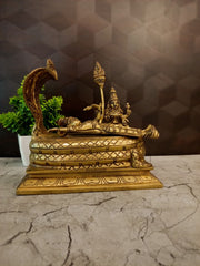 Premium Brass Lord Padmanathar Statue | Reclining Anantha Padmanabhaswamy Idol for Vastu & Supreme Wealth