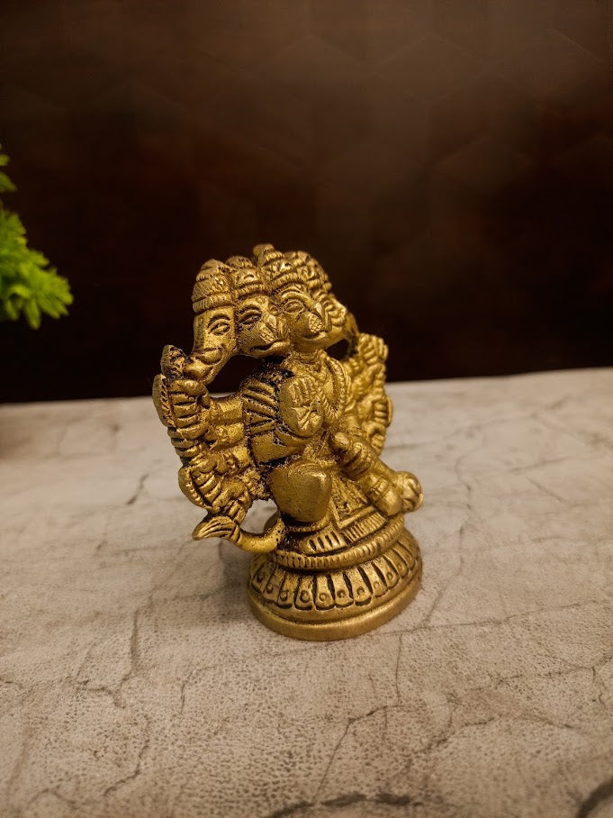 Buy Premium Heavyweight Brass Panchamukhi Hanuman Idol For Vastu Directional Shield And Sacred Home Decor