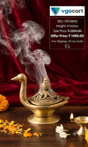 Premium Brass Annam Dhoop Holder | Traditional Swan-Design Sambrani Stand for Vastu & Aura Purification
