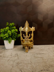 Brass Perumal with Lakshmi Diya | Divine Vishnu Lakshmi Oil Lamp for Pooja & Vastu
