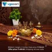 Premium Brass Sangu Chakra Namam Diya | Tirupati Balaji Vishnu Oil Lamp for Pooja & Vastu
