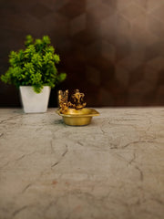 Premium Brass Sangu Chakra Namam Diya | Tirupati Balaji Vishnu Oil Lamp for Pooja & Vastu
