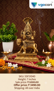 Premium Brass Goddess Prithiyankara Devi Idol | Fierce Lion-Faced Deity for Vastu & Ultimate Protection