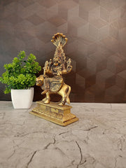 Premium Brass Goddess Prithiyankara Devi Idol | Fierce Lion-Faced Deity for Vastu & Ultimate Protection