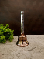 Premium Polished Brass Pooja Bell with Laser Etching | High-Resonance Ghanti for Vastu & Mandir Devotion