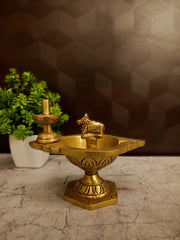 Premium Brass Pradosha Diya | Sacred Shiva Nandi Deepam for Vastu