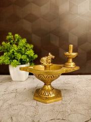 Premium Brass Pradosha Diya | Sacred Shiva Nandi Deepam for Vastu