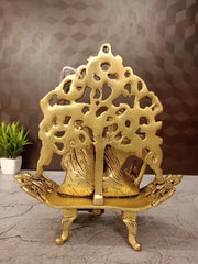 Premium Brass Radha Krishna on Designer Sofa | Royal Divine Couple Idol for Vastu & Marital Bliss