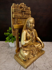 Grand Brass Sri Raghavendra Swamy Idol | Large Guru Rayaru Monument for Healing, Mandir & Mantralayam Devotion