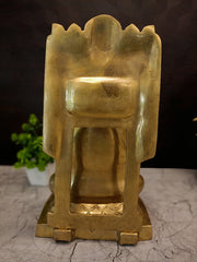 Grand Brass Sri Raghavendra Swamy Idol | Large Guru Rayaru Monument for Healing, Mandir & Mantralayam Devotion