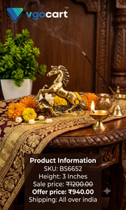 Small Brass Raising Horse Statue | Vastu Rearing Horse Figurine for Office Desk & Success