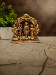 Handcrafted Brass Fine Art Ram Darbar With Thiruvachi | Divine Temple Idol for Home Mandir & Spiritual Blessings
