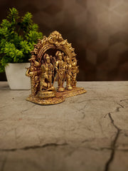 Handcrafted Brass Fine Art Ram Darbar With Thiruvachi | Divine Temple Idol for Home Mandir & Spiritual Blessings