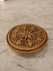 Premium Brass Round Chowki | Exquisite Peetham Pedestal for Vastu, Deities & Luxury Pooja Decor