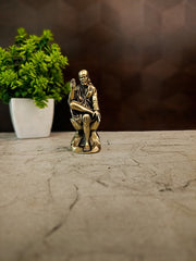 Brass Fine Art Sai Baba Idol | Miniature Shirdi Sai Statue for Pooja, Vastu & Car Dashboard