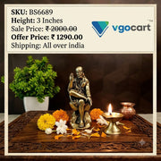Brass Fine Art Sai Baba Idol | Miniature Shirdi Sai Statue for Pooja, Vastu & Car Dashboard