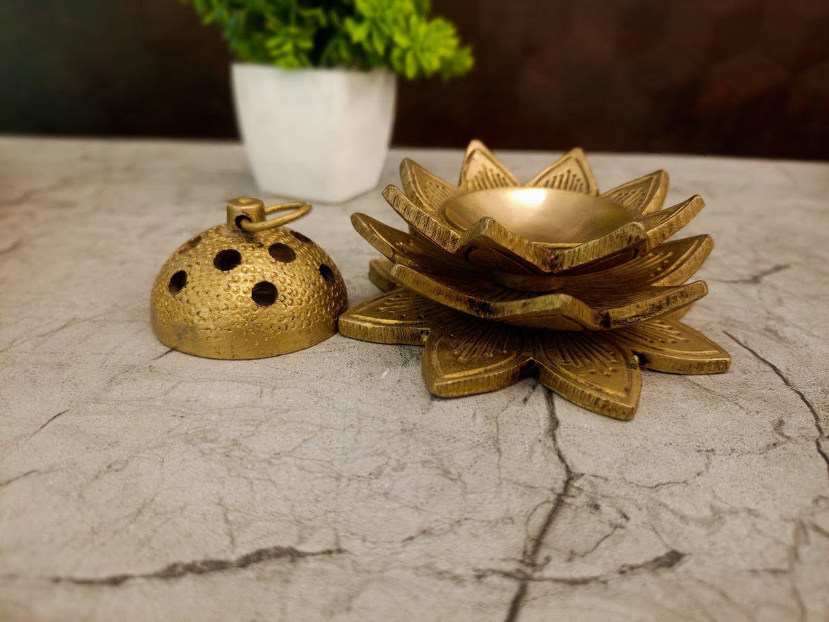 Premium Brass Agarbatti Stand | Traditional Ash-Catcher Incense Holder for Pooja Mandir & Vastu Aura
