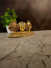 Handcrafted Brass Fine Art Sangu Chakra Namam | Vishnu Symbols for Home Temple & Vastu