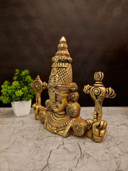 Exclusive Brass Perumal Relief Wall Mount | Traditional Venkateshwara Swamy Bust for Doorway & Vastu Decor