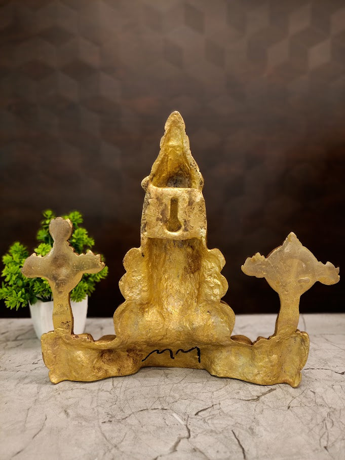 Exclusive Brass Perumal Relief Wall Mount | Traditional Venkateshwara Swamy Bust for Doorway & Vastu Decor