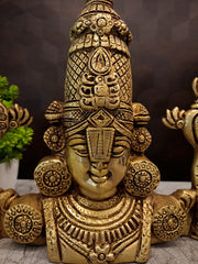 Exclusive Brass Perumal Relief Wall Mount | Traditional Venkateshwara Swamy Bust for Doorway & Vastu Decor