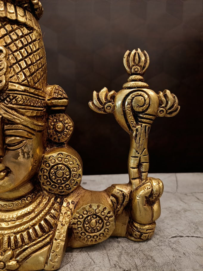 Exclusive Brass Perumal Relief Wall Mount | Traditional Venkateshwara Swamy Bust for Doorway & Vastu Decor