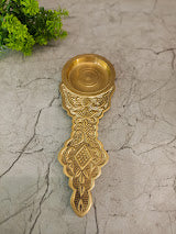 Premium Brass Eka Aarti Holder | Traditional Single Face Deepam with Handle for Daily Pooja & Vastu