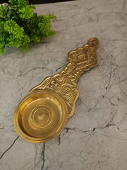 Premium Brass Eka Aarti Holder | Traditional Single Face Deepam with Handle for Daily Pooja & Vastu