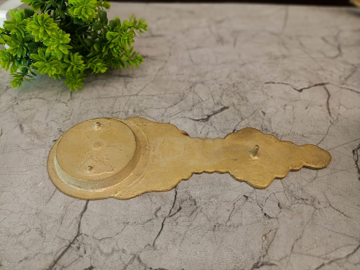 Premium Brass Eka Aarti Holder | Traditional Single Face Deepam with Handle for Daily Pooja & Vastu