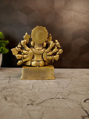 Premium Brass Siddhi Buddhi Ganesha Idol | Complete Divine Family Ganapati for Vastu, Wisdom & Luxury Decor