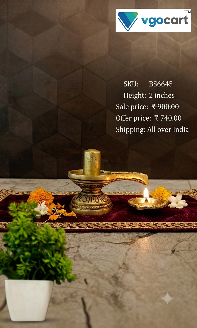 Premium Brass Shiva Lingam | Sacred Mahadev Shivling for Vastu, Meditation & Daily Abhishekam