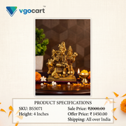 Brass Sivan Family Idol | Divine Shiva Parivar Statue for Pooja & Domestic Harmony