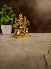 Brass Sivan Family Idol | Divine Shiva Parivar Statue for Pooja & Domestic Harmony