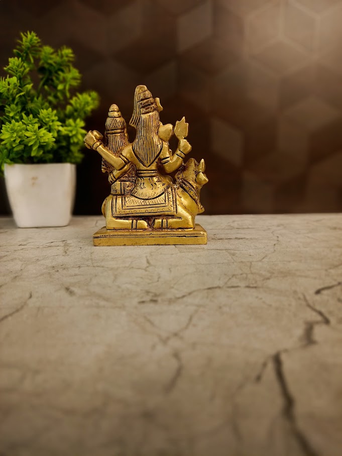 Brass Sivan Family Idol | Divine Shiva Parivar Statue for Pooja & Domestic Harmony