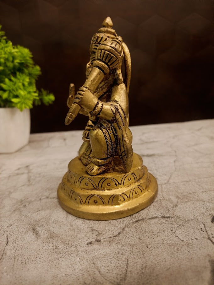 Buy Premium Antique Brass Sitting Hanuman Idol For Vastu Protection And Sacred Home Devotion Decor