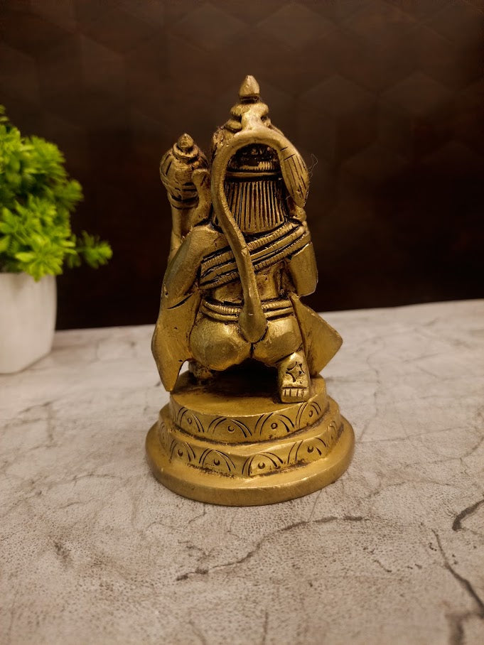 Buy Premium Antique Brass Sitting Hanuman Idol For Vastu Protection And Sacred Home Devotion Decor