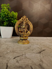 Premium Brass Small Ayyappan Idol | Compact Dharma Sastha Statue for Vastu & Daily Devotion