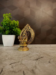Premium Brass Small Ayyappan Idol | Compact Dharma Sastha Statue for Vastu & Daily Devotion