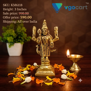 Small Brass Murugan Idol | Miniature Kartikeya Statue for Pooja, Vastu & Car Dashboard