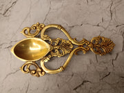 Premium Brass Spoon Deepak | Antique Handheld Aarti Karandi for Daily Pooja & Sacred Mandir Rituals (India)