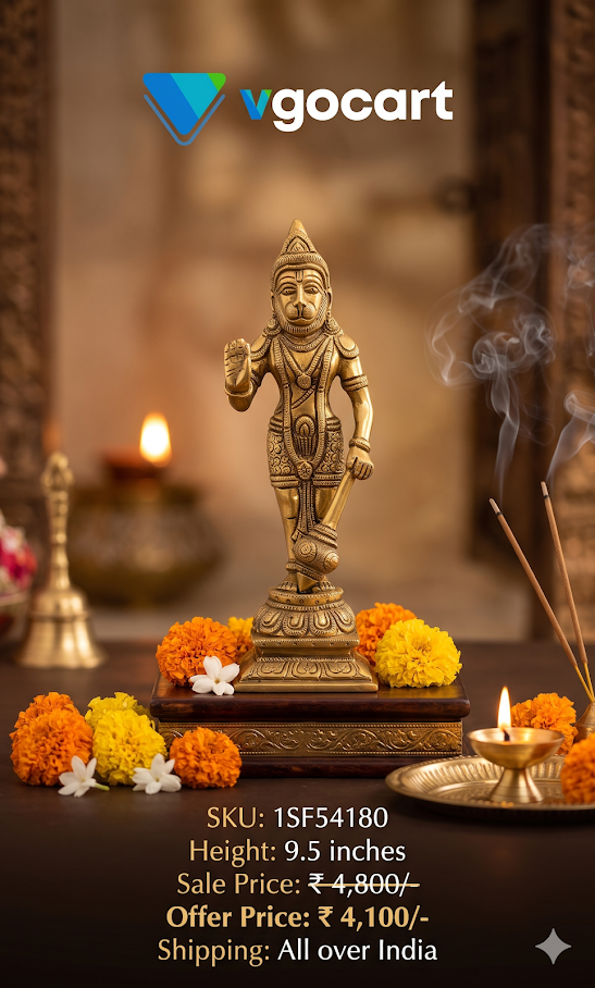 Buy Premium Antique Brass Panchamukhi Hanuman Idol For Vastu Supreme Protection And Sacred Home Decor