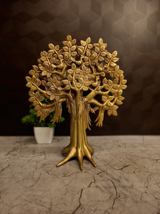 Premium Brass Table Top Karpagavriksham Tree | Divine Wish-Fulfilling Tree for Vastu, Desk & Home Decor