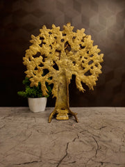 Premium Brass Table Top Karpagavriksham Tree | Divine Wish-Fulfilling Tree for Vastu, Desk & Home Decor