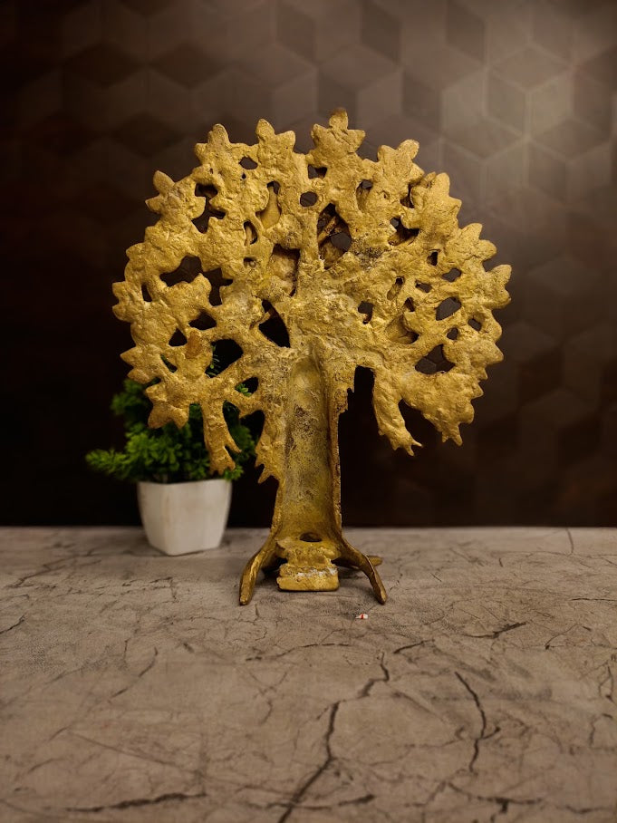 Premium Brass Table Top Karpagavriksham Tree | Divine Wish-Fulfilling Tree for Vastu, Desk & Home Decor